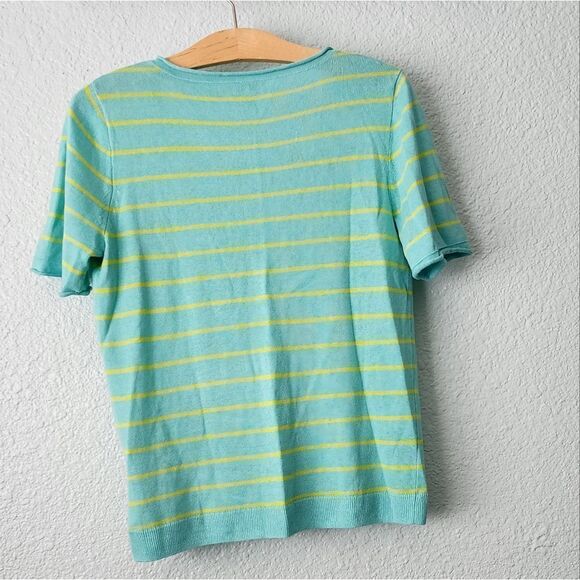 J crew re-imagen linen blend v neck short sleeve blouse - Picture 5 of 8